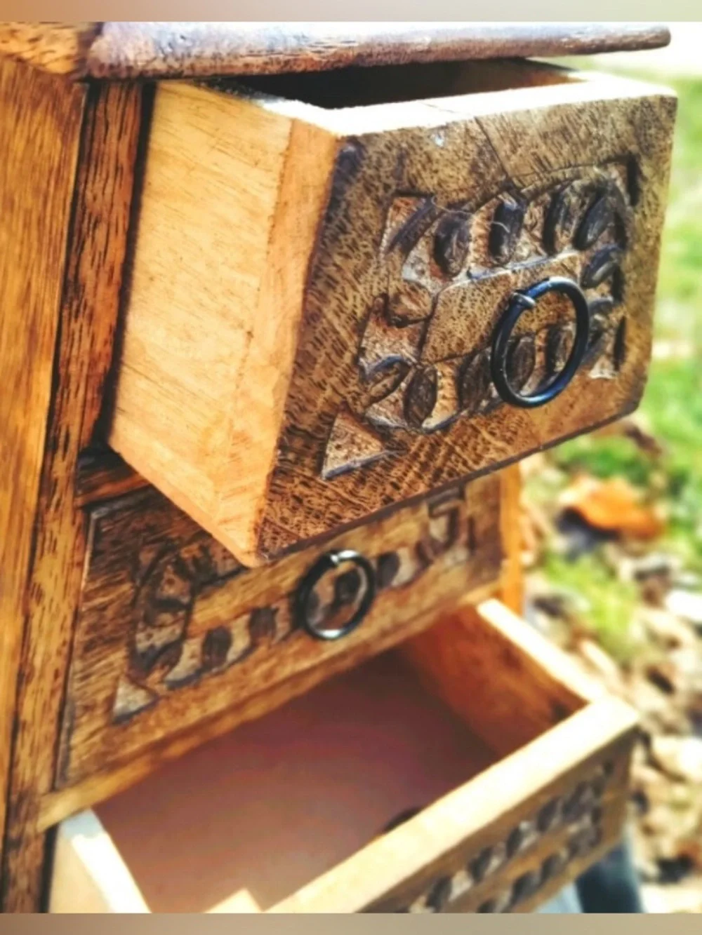 Celtic Witch Wood Herb Cupboard Apothecary Drawers Altar Chest Box